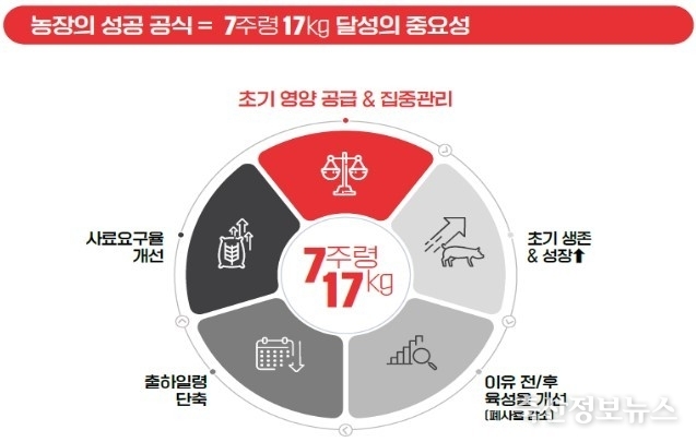 7주령 17Kg 달성의 중요성